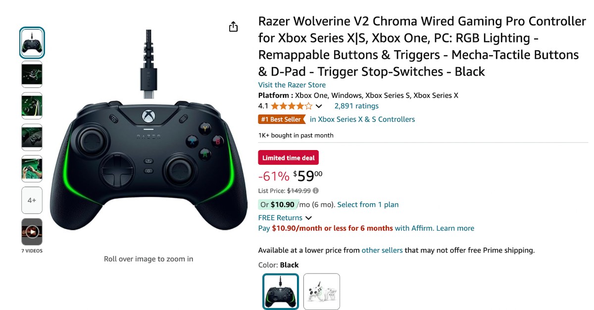 Razer Wolverine V2 Wired Gaming Pro Controller for Xbox - NOW $90 OFF!