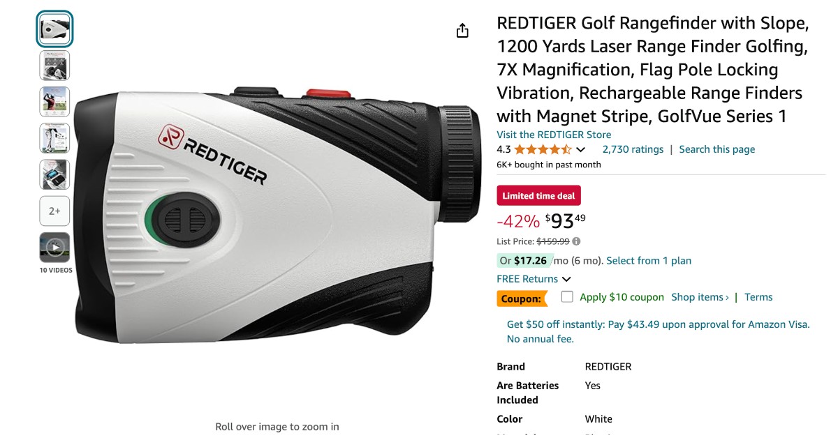 REDTIGER Golf Rangefinder - Limited time $66 Discount!