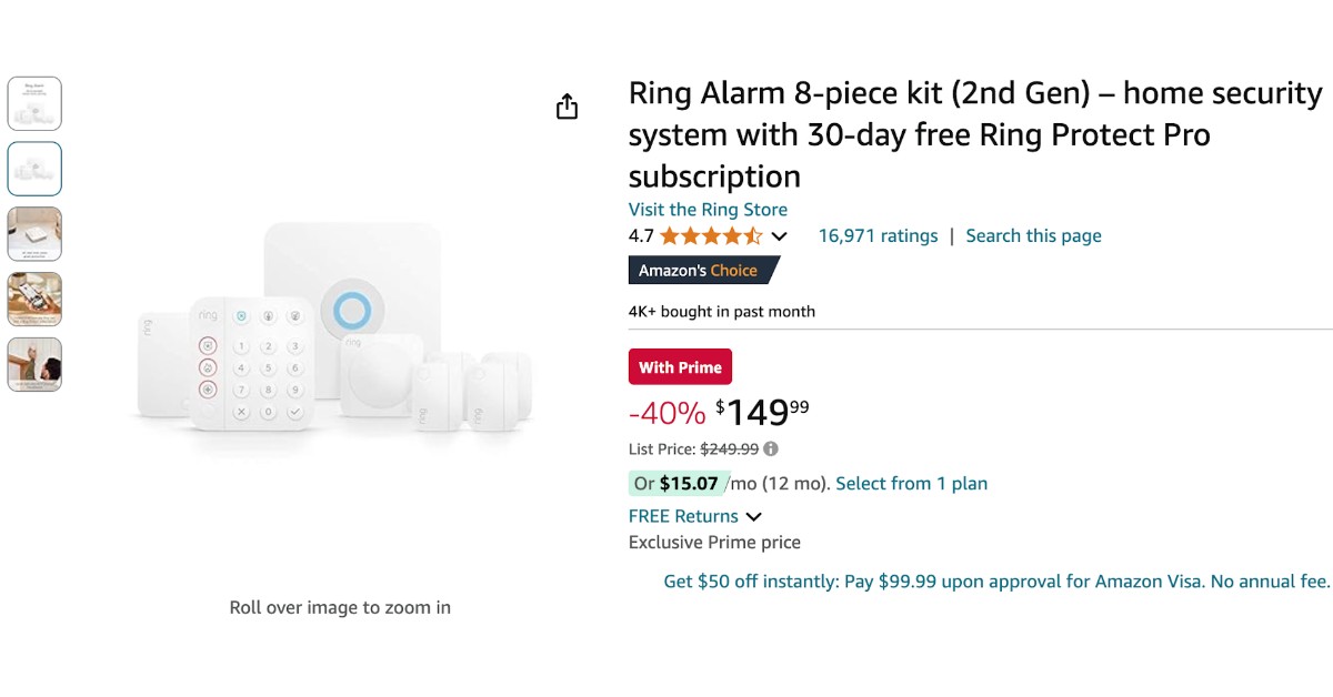 Ring Alarm 8-piece kit (2nd Gen) - $100 Off Great Opportunity to Buy!