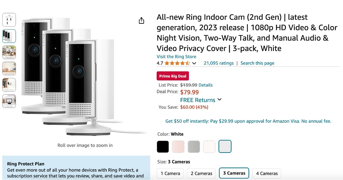 Ring Indoor Cam (2nd Gen) -  Buy with a $60 OFF Now!