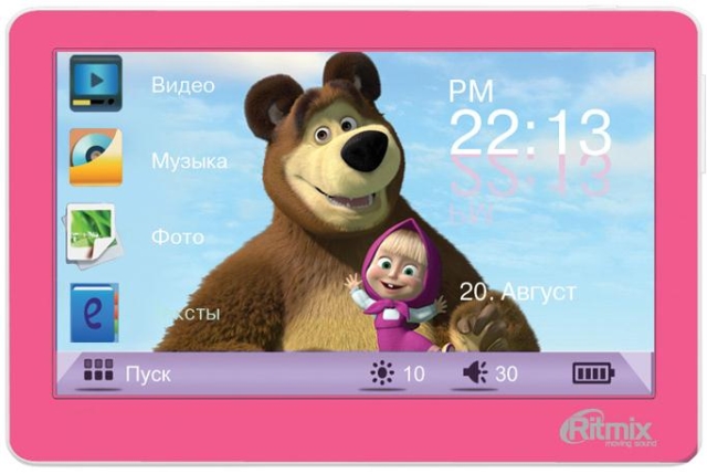 Детский портативный медиаплеер Ritmix RP-450M HD