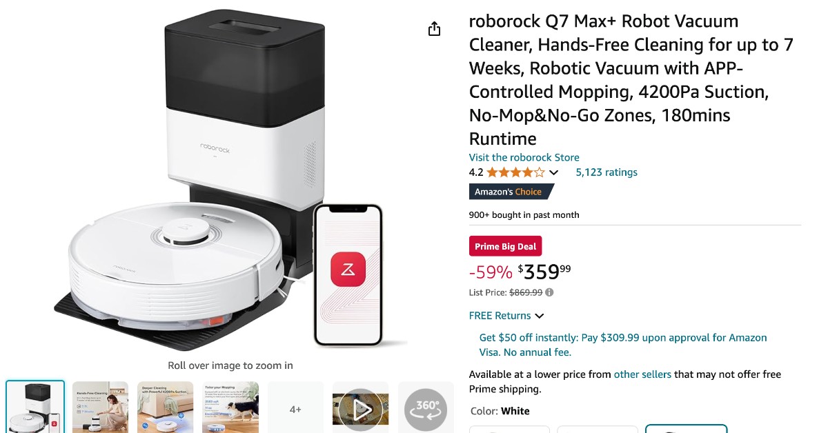 Roborock Q7 Max+ Robot Vacuum Cleaner with a $510 OFF Great Opportunity to Buy