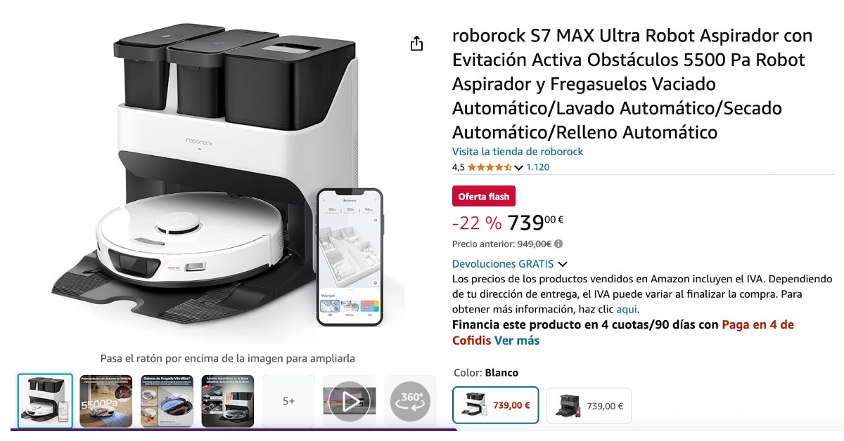 Robot Aspirador Roborock S7 MAX Ultra - ¡Descuento limitado de 210  €!