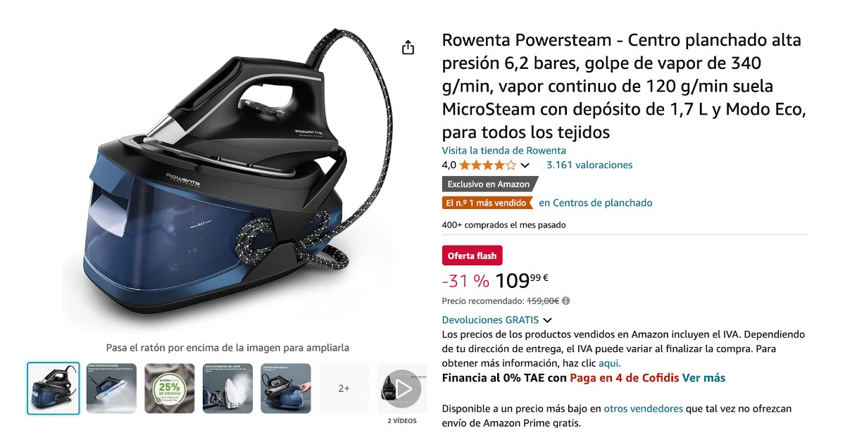 Rowenta Powersteam VR8315 con un descuento de 50 €. ¡No te lo pierdas!