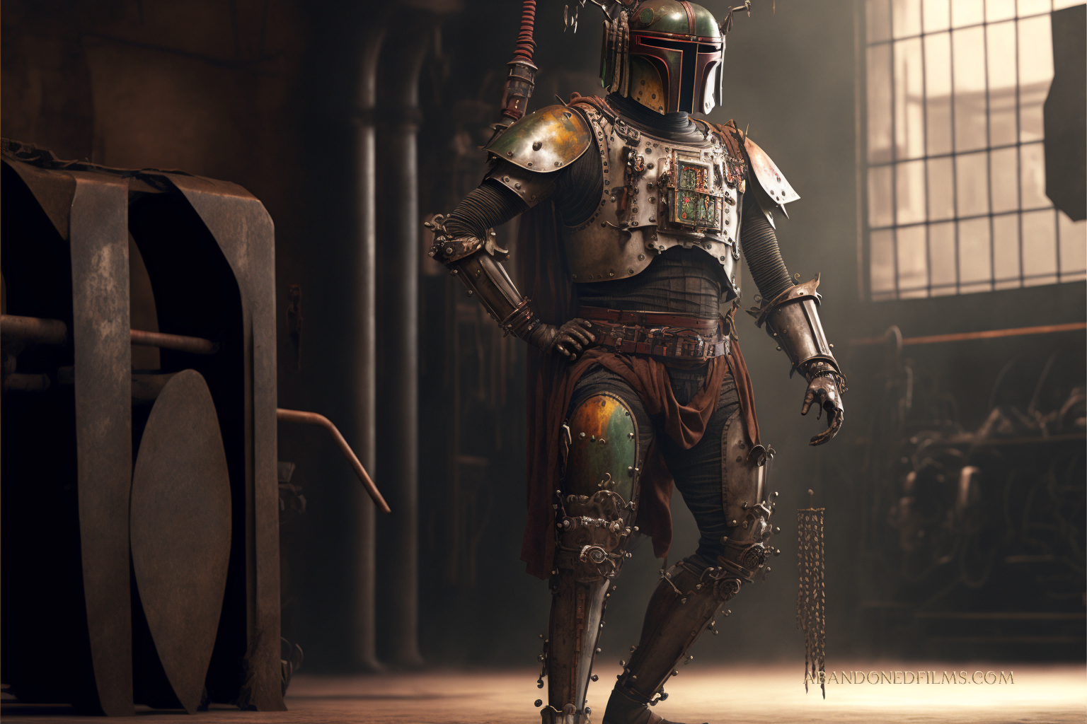 Neural network depicts planets and iconic Star Wars characters in steampunk style-7