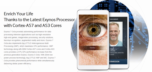 Samsung анонсировала процессор Exynos 7 Octa: 57% прирост производительности над Exynos 5 Octa