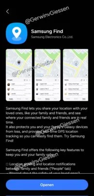 New Samsung Find interface in One UI 7