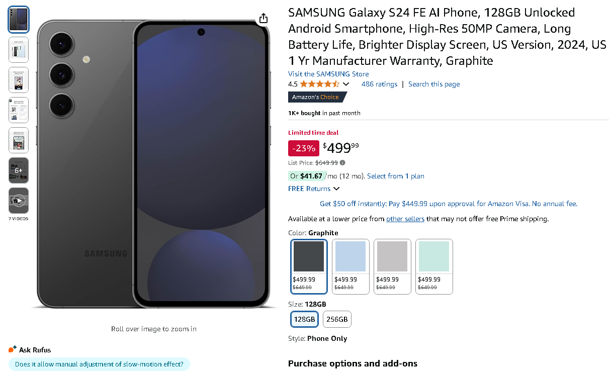 Samsung Galaxy S24 FE smartphone