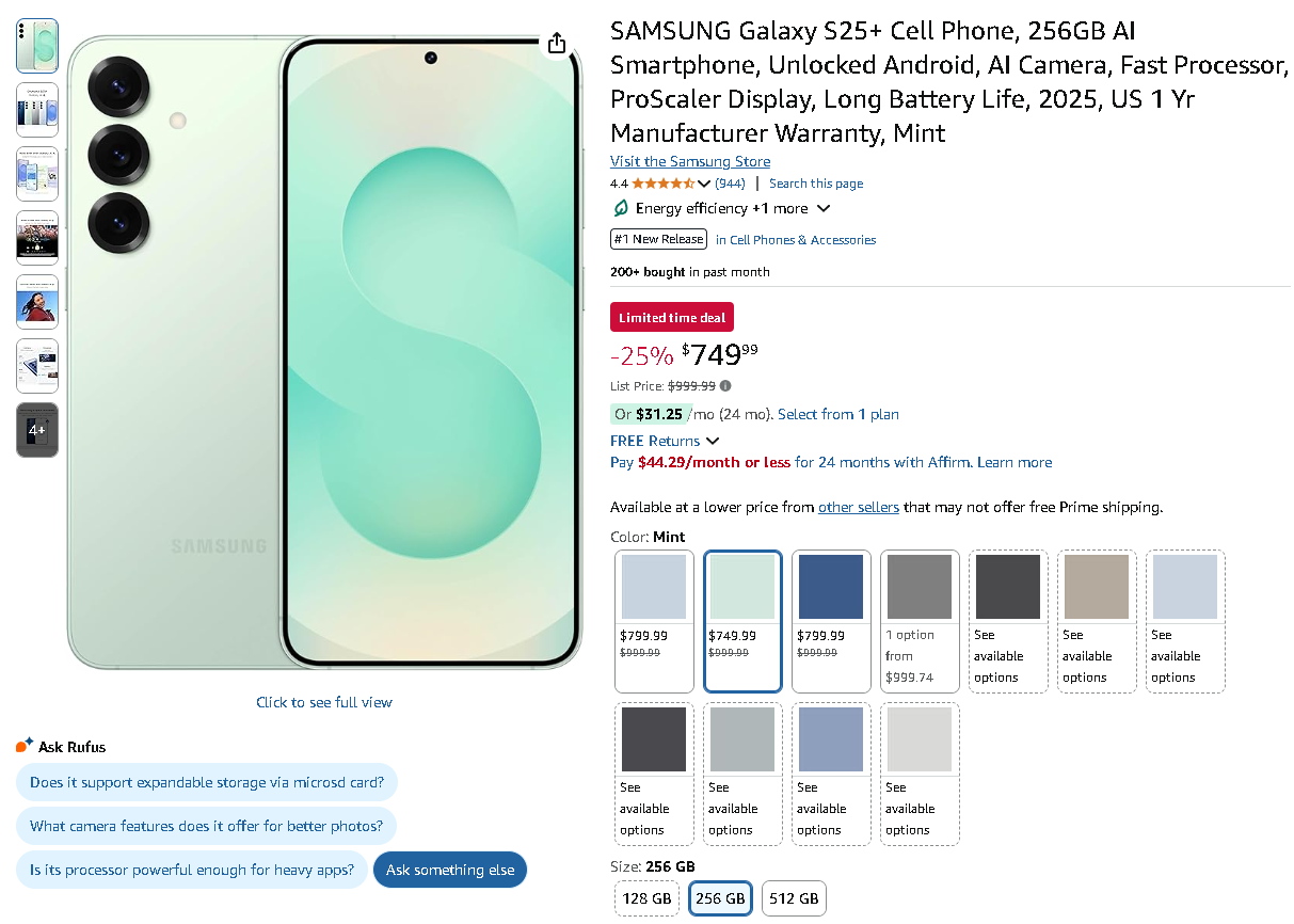 Screenshot of the Galaxy S25+ Screenshot of the Galaxy S25+