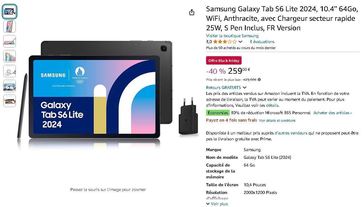 Samsung Galaxy Tab S6 Lite 2024