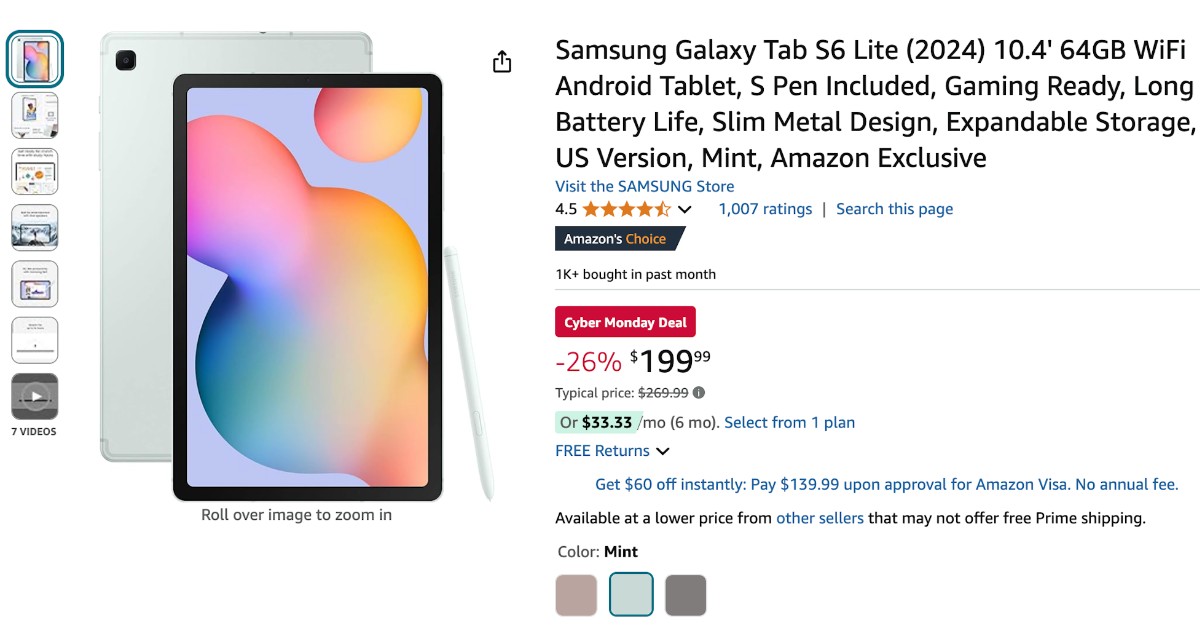 Samsung Galaxy Tab S6 Lite - $70 OFF! Incredible Deal!