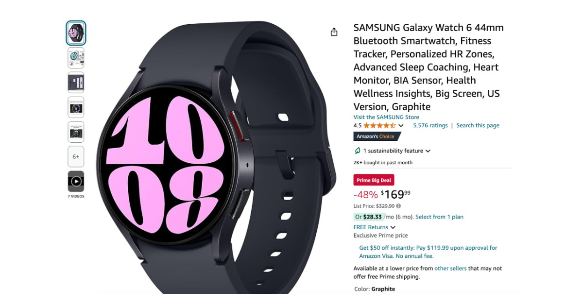 SAMSUNG Galaxy Watch 6 - Buy Now with a $160 Discount!