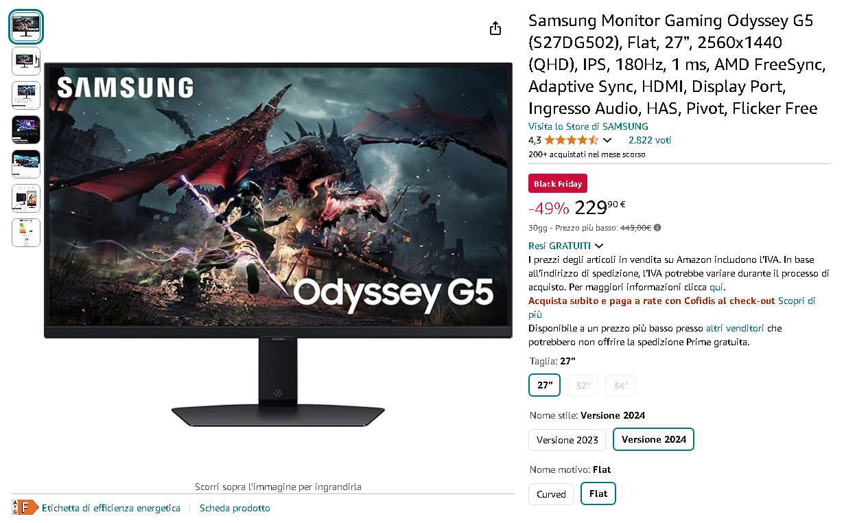 Monitor Gaming Samsung Odyssey G5