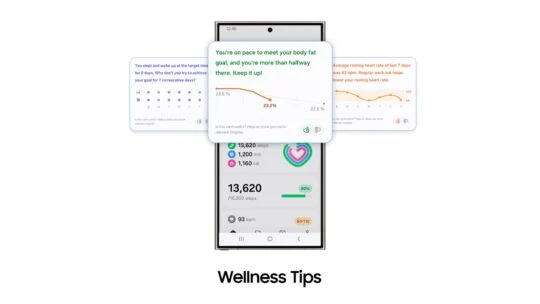 Mise à jour du cadran Galaxy AI Wellness Tips sur la Samsung Galaxy Watch 5