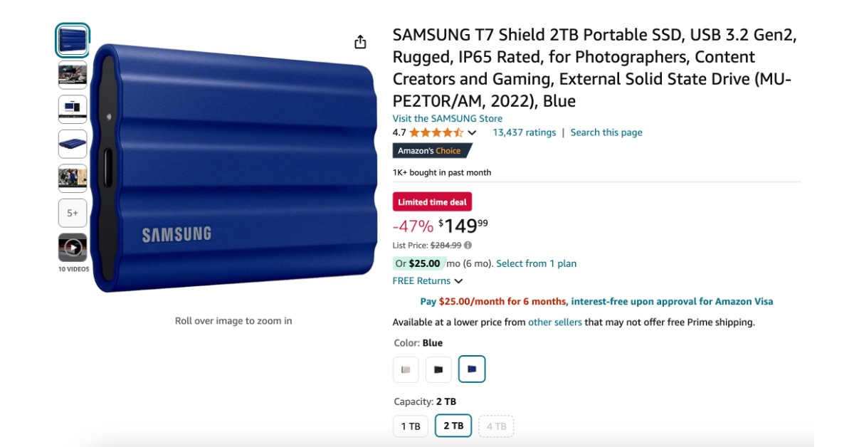 Hot Deal Alert: $135 Off SAMSUNG T7 Shield 2TB Portable SSD!