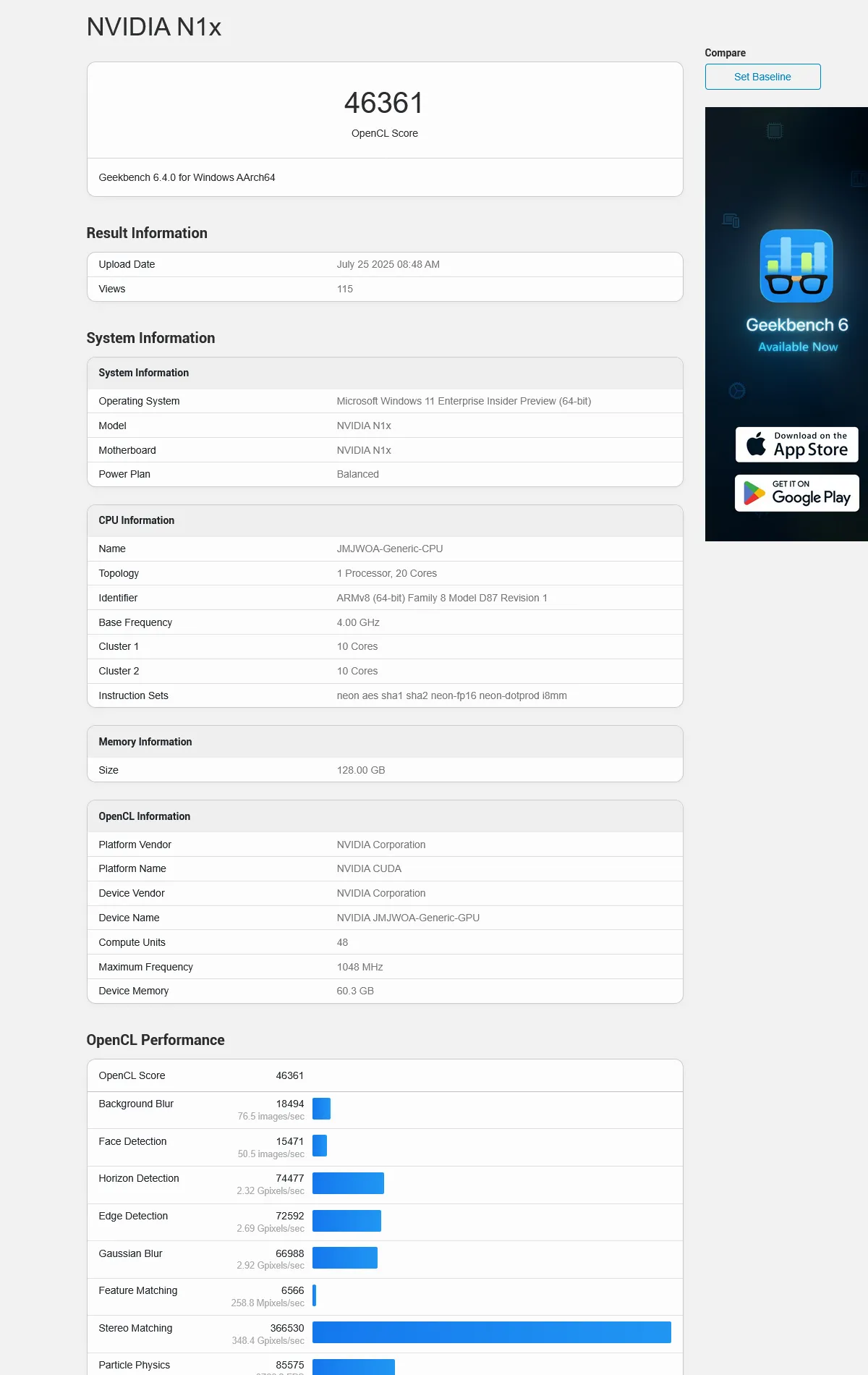 N1x graphical data page