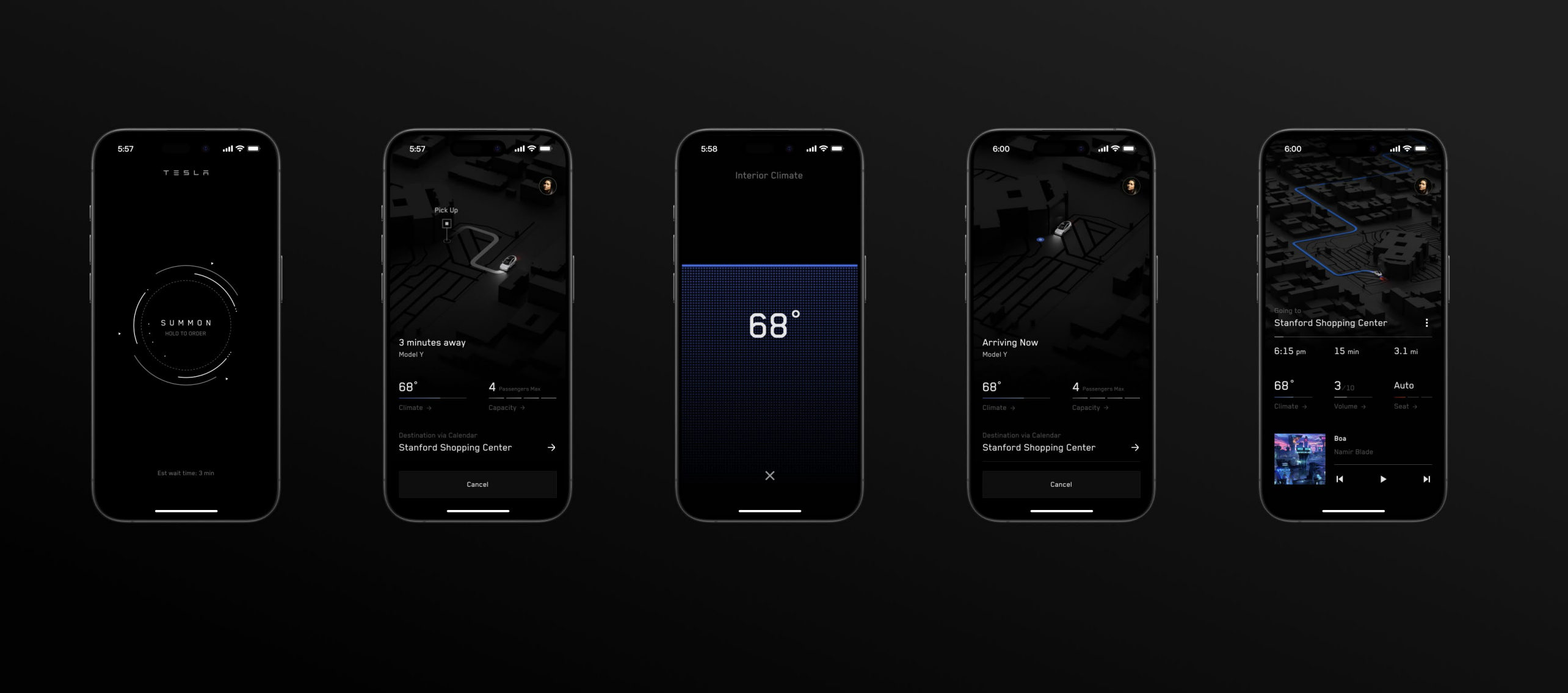 Tesla zatiza la función de llamada de robotaxi en su app