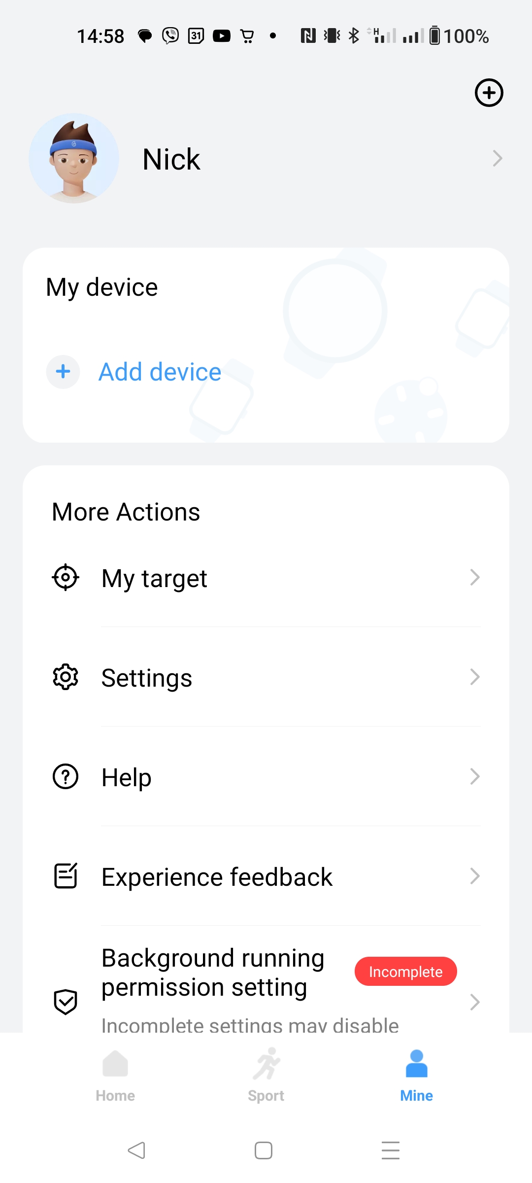 Перший екран програми Haylou Fun