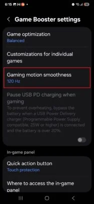 Screenshot of Game Booster with Galaxy S25