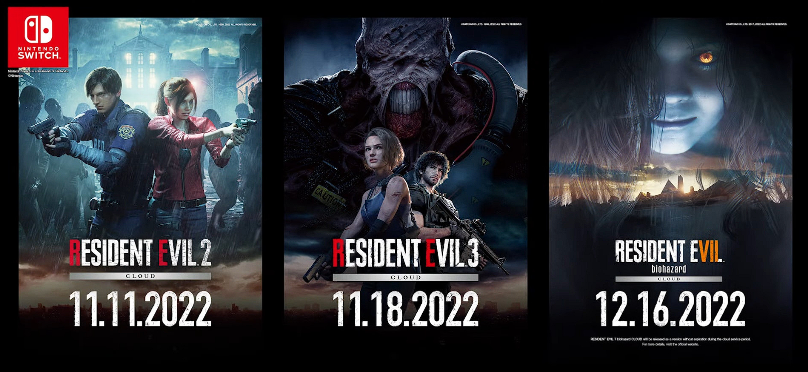 Capcom anunció el lanzamiento de los remakes de Resident Evil 2 y 3 en Nintendo Switch en noviembre, y Resident Evil 7 debería esperarse para el 16 de diciembre-2