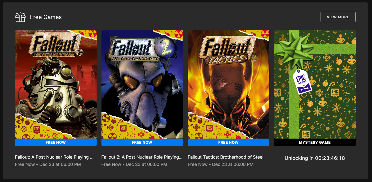 Одразу 3 гри: в Epic Games Store можна безкоштовно забрати Fallout Classic Collection-2
