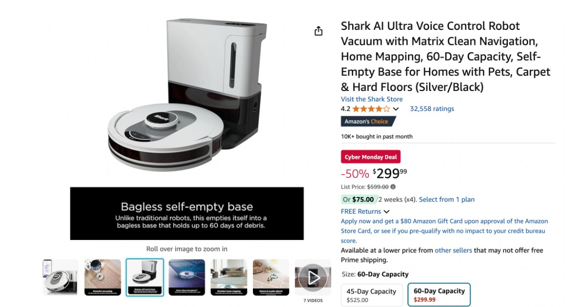 Shark AI Ultra Voice Control Robot Vacuum - $300 Off! Limited Discount!