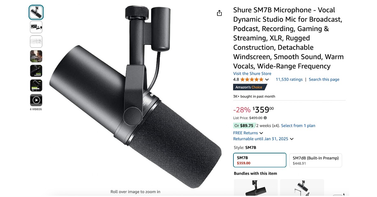 Shure SM7B Microphone