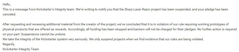 Проект лазерной бритвы Skarp оказался фейком-2