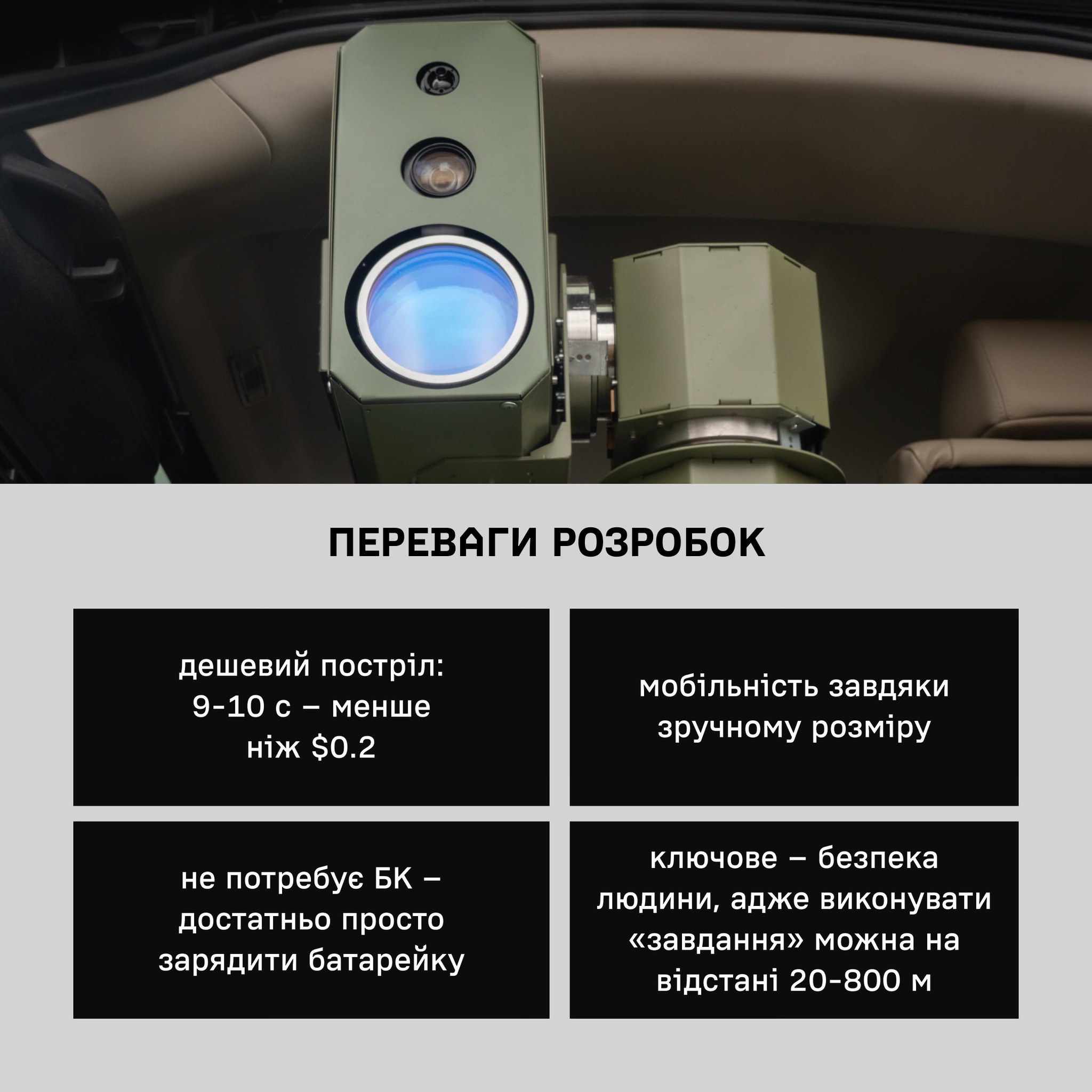 Украинская лазерная установка SlimBeam. Иллюстрация: Brave1