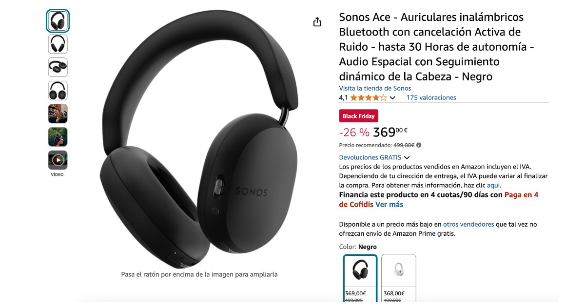 Sonos Ace Auriculares Inalámbricos Bluetooth con 130€ de Descuento! ¡Gran Oportunidad!