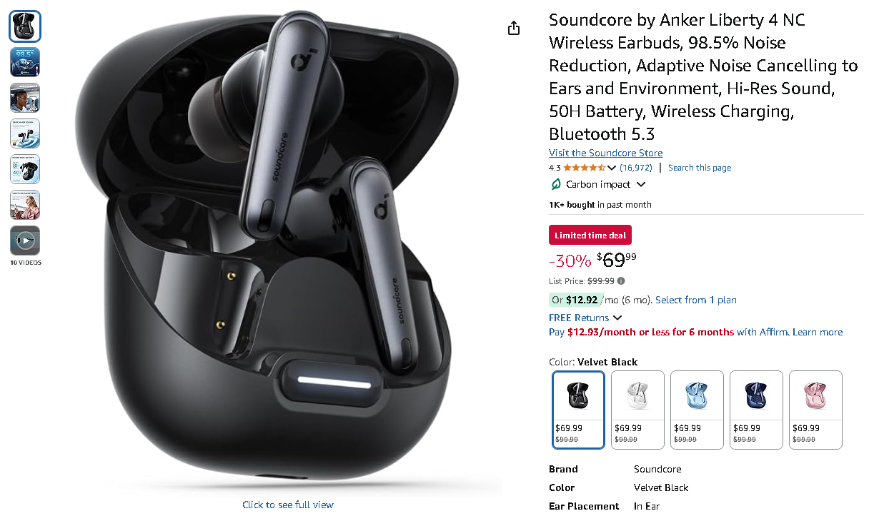 Screenshot of the Soundcore Liberty 4 NC