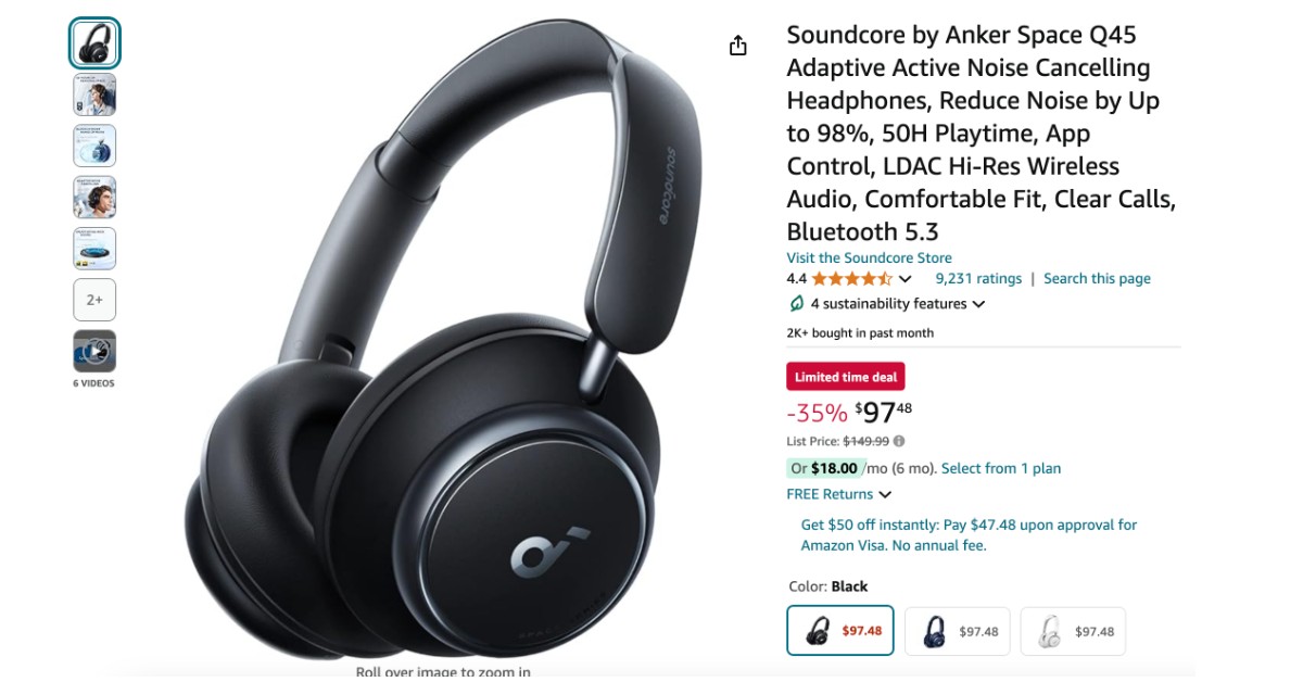 Soundcore by Anker Space Q45 Headphones - $52 Off Great Opportunity to Buy!