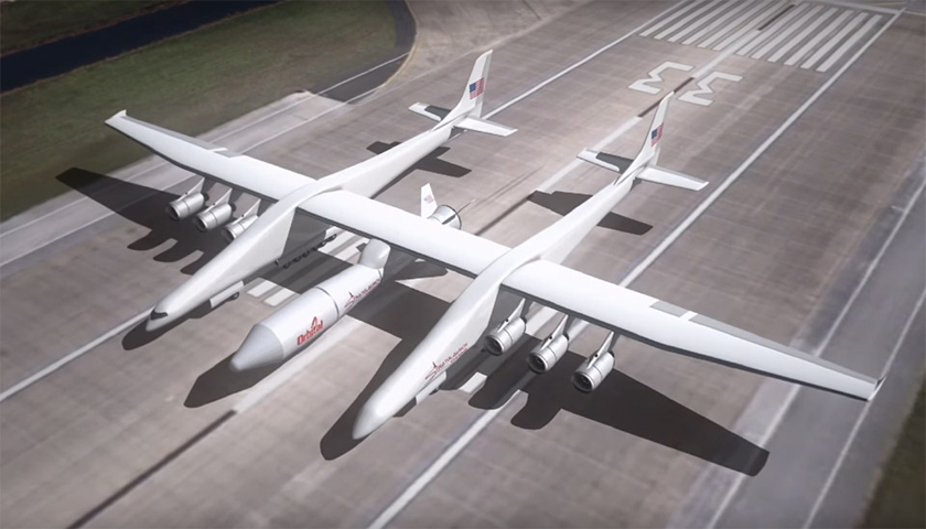 Самый большой в мире самолет Stratolaunch будет больше футбольного поля (видео)