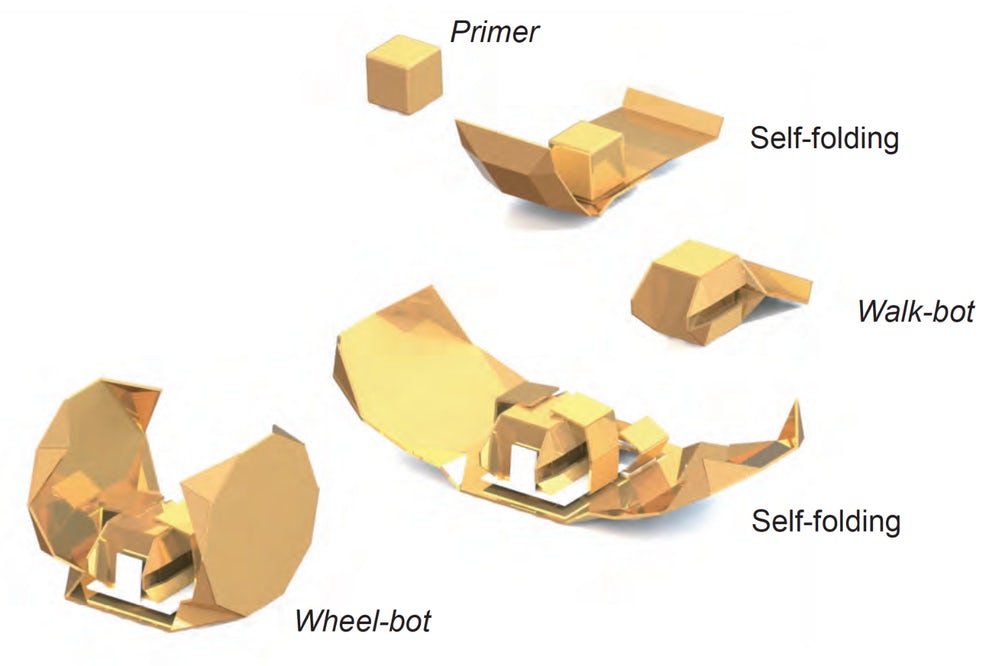 Робот-оригами превращается в лодку, колесо и планер-2