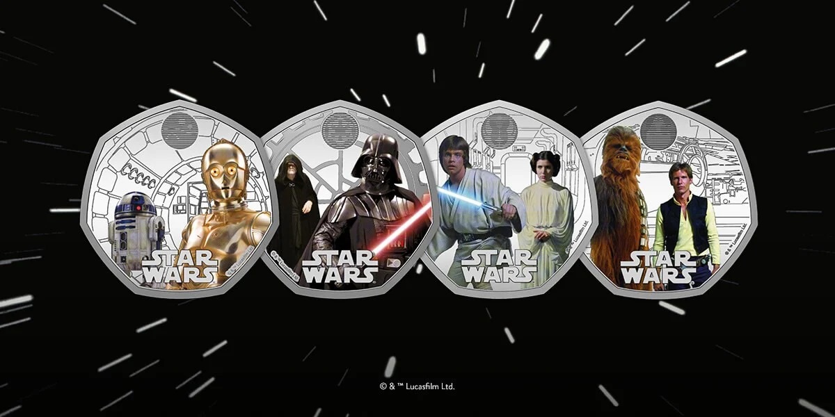 A royal gift for Star Wars fans: the UK Mint has released a numismatic collection featuring characters from the iconic film saga