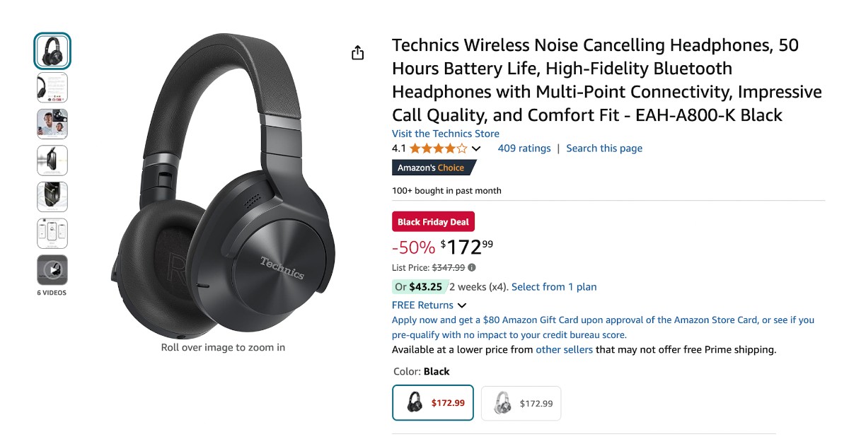 Great Opportunity to Save $175 on Technics Wireless Noise Cancelling Headphones!