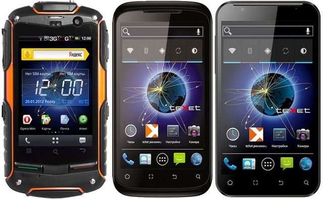 3 двухсимных смартфона TeXet в «Алло»: защищенный TM-3200R и обычные TM-4504 да TM-5204