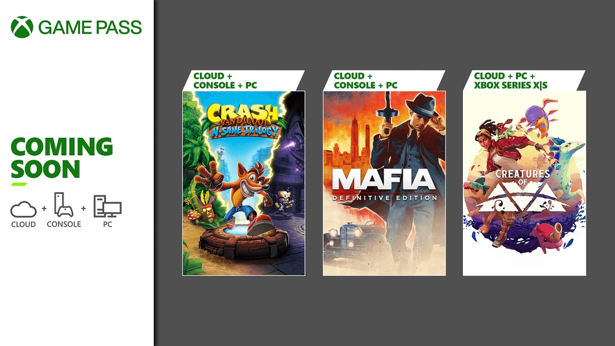 Офіційно: новинками першої половини серпня Xbox Game Pass стануть рімейк Mafia та збірка з трьох частин Crash Bandicoot