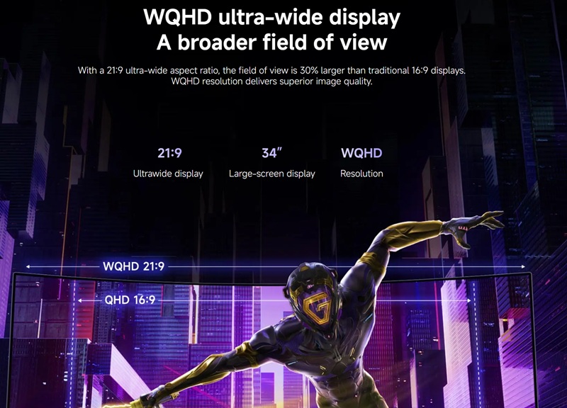 Задняя панель игрового монитора Xiaomi с разъемами