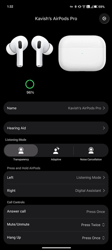 Режим прозорості звукопередачі у LibrePods