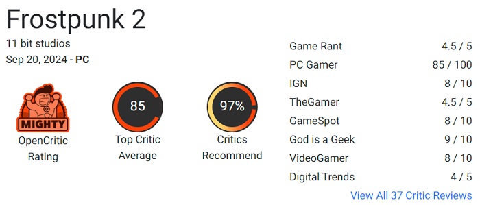 Superior strategy from 11 bit: critics are thrilled with Frostpunk 2 and recommend the game to all fans of the genre-2