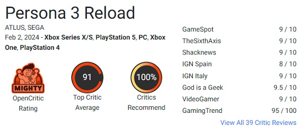 Чудовий рімейк чудової гри: критики в захваті від Persona 3 Reload-3