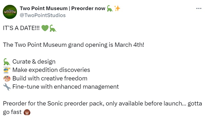 Two Point Museum will be released in early March: the strategy developers have announced the exact release date and offer to pre-order it-2