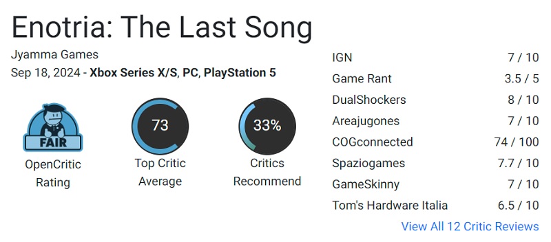 Beaucoup d'ambition et peu d'expérience : Enotria : The Last Song reçoit des critiques positives et discrètes-2