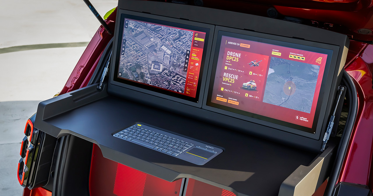 Vision 4Rescue electric car with drones