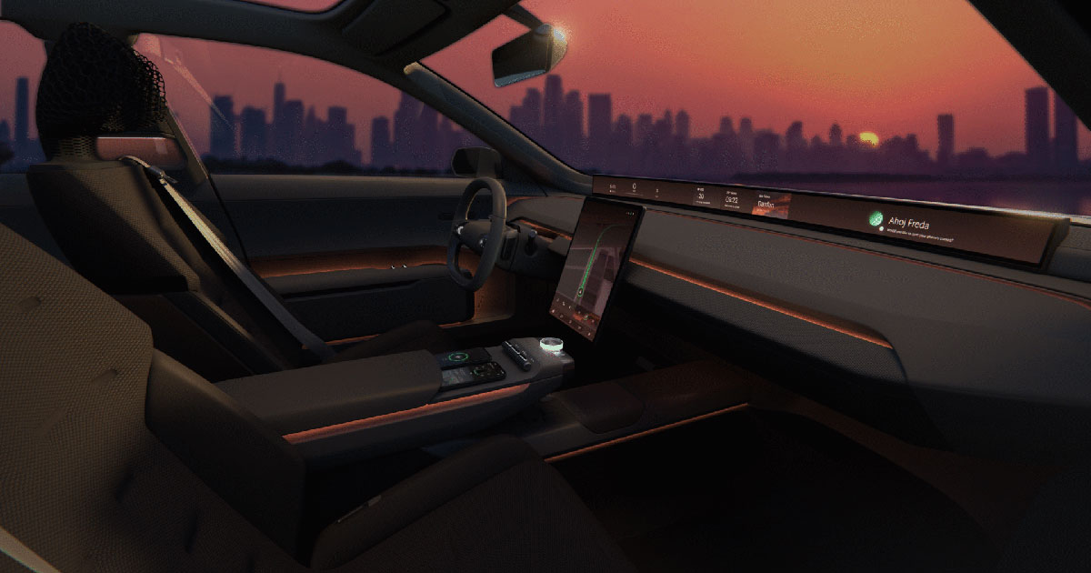 Vision O interior in night mode