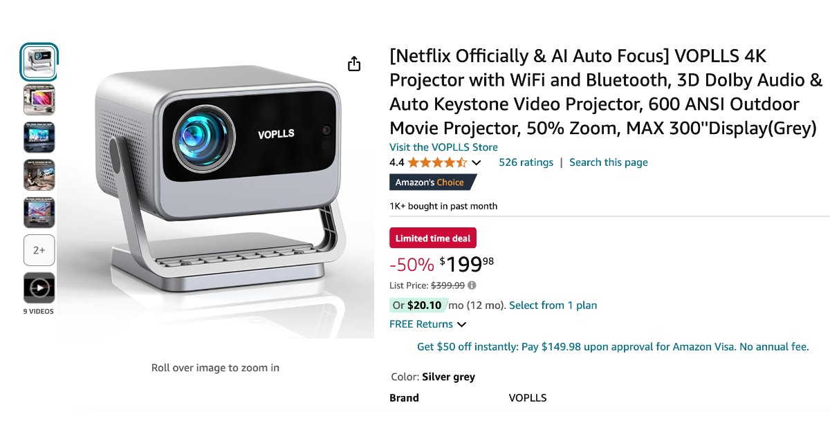 VOPLLS 4K Projector - Buy Now $200 Off!