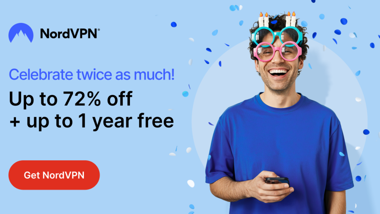 NordVPN Birthday Discount Advertisement Screenshot of NordVPN advertisement