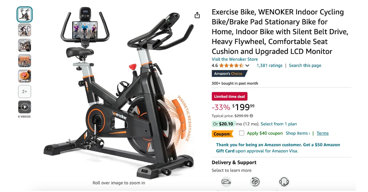 WENOKER Indoor Cycling Bike - $100 Discount Limited time deal!