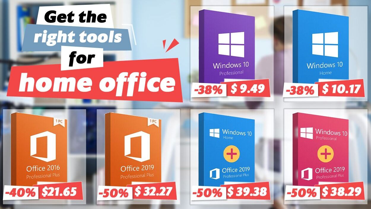 Всё для работы из дома: Windows 10 Pro всего за $9.49 и скидки на Microsoft Office